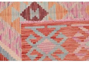 Tappeto Kilim Geometrico Ruggine Azzurro 148x200 Cm
