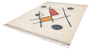 Tappeto Berbero Geometrico Avorio Blu Scuro 240x305 Cm
