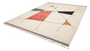 Tappeto Berbero Astratto Avorio Nero 279x366 Cm