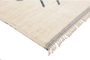 Tappeto Berbero Geometrico Avorio Blu Scuro 240x305 Cm