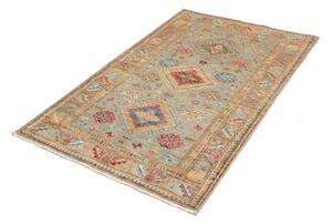Tappeto Kazak Fine Stilizzato Verde Salvia Beige 96x153 Cm