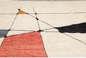 Tappeto Berbero Astratto Avorio Nero 279x366 Cm