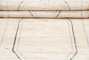 Tappeto Berbero Geometrico Beige Blu Corsia 83x375 Cm