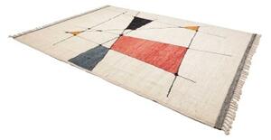 Tappeto Berbero Astratto Avorio Nero 279x366 Cm