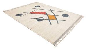 Tappeto Berbero Geometrico Avorio Blu Scuro 240x305 Cm