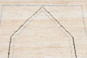 Tappeto Berbero Geometrico Beige Blu Corsia 83x375 Cm