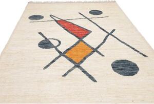 Tappeto Berbero Geometrico Avorio Blu Scuro 240x305 Cm