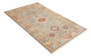 Tappeto Kazak Fine Stilizzato Verde Salvia Beige 96x153 Cm