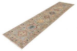 Tappeto Floralia Geometrico Azzurro Beige Corsia 75x285 Cm