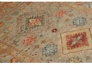 Tappeto Kazak Fine Stilizzato Verde Salvia Beige 96x153 Cm