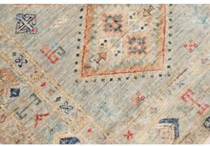 Tappeto Floralia Geometrico Azzurro Beige Corsia 75x285 Cm