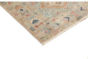 Tappeto Floralia Geometrico Azzurro Beige Corsia 75x285 Cm