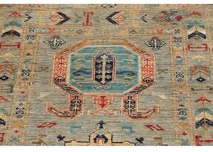 Tappeto Floralia Geometrico Azzurro Beige Corsia 75x285 Cm