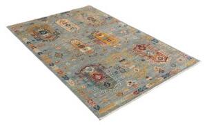 Tappeto Floralia Stilizzato Azzurro Giallo Ocra 123x177 Cm