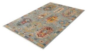 Tappeto Floralia Stilizzato Azzurro Giallo Ocra 123x177 Cm