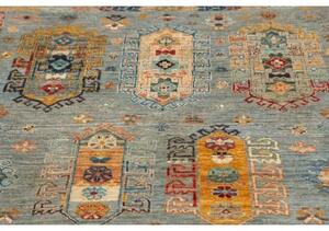 Tappeto Floralia Stilizzato Azzurro Giallo Ocra 123x177 Cm