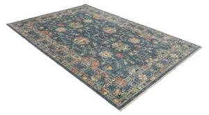 Tappeto Zigler Fine Floreale Blu Ottanio Rosso Corallo 170x241 Cm