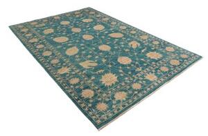 Tappeto Zigler Fine Floreale Verde Petrolio Beige 173x249 Cm