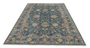 Tappeto Zigler Fine Floreale Blu Ottanio Rosso Corallo 170x241 Cm