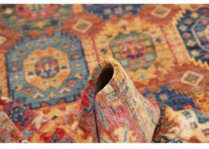 Tappeto Floralia Geometrico Rosso Ruggine Blu Cobalto 160x238 Cm