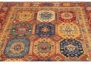 Tappeto Floralia Geometrico Rosso Ruggine Blu Cobalto 160x238 Cm