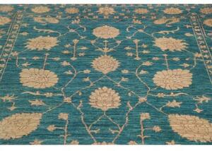 Tappeto Zigler Fine Floreale Verde Petrolio Beige 173x249 Cm