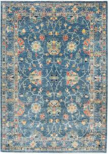 Tappeto Zigler Fine Floreale Blu Ottanio Rosso Corallo 170x241 Cm