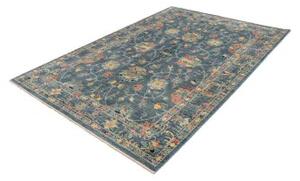 Tappeto Zigler Fine Floreale Blu Ottanio Rosso Corallo 170x241 Cm