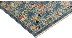 Tappeto Zigler Fine Floreale Blu Ottanio Rosso Corallo 170x241 Cm