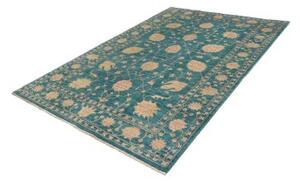 Tappeto Zigler Fine Floreale Verde Petrolio Beige 173x249 Cm