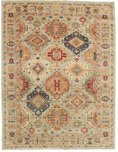 Tappeto Floralia Geometrico Verde Salvia Rosso Terracotta 169x224 Cm