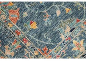 Tappeto Zigler Fine Floreale Blu Ottanio Rosso Corallo 170x241 Cm