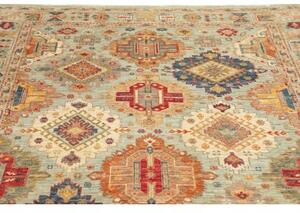 Tappeto Floralia Geometrico Verde Salvia Rosso Terracotta 169x224 Cm