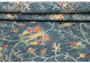 Tappeto Zigler Fine Floreale Blu Ottanio Rosso Corallo 170x241 Cm