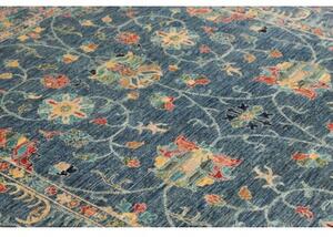Tappeto Zigler Fine Floreale Blu Ottanio Rosso Corallo 170x241 Cm