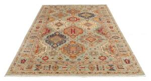 Tappeto Floralia Geometrico Verde Salvia Rosso Terracotta 169x224 Cm