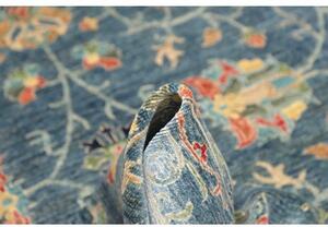 Tappeto Zigler Fine Floreale Blu Ottanio Rosso Corallo 170x241 Cm