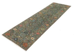 Tappeto Zigler Fine Stilizzato Verde Petrolio Rosso Ruggine Corsia 78x246 Cm