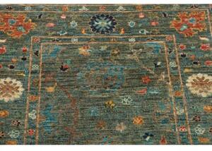Tappeto Zigler Fine Stilizzato Verde Petrolio Rosso Ruggine Corsia 78x246 Cm