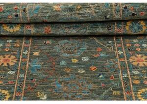 Tappeto Zigler Fine Stilizzato Verde Petrolio Rosso Ruggine Corsia 78x246 Cm