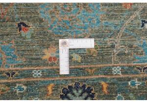 Tappeto Zigler Fine Stilizzato Verde Petrolio Rosso Ruggine Corsia 78x246 Cm