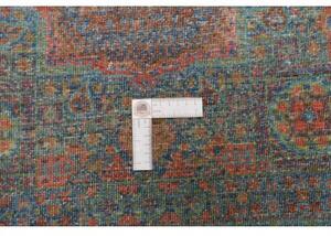 Tappeto Kairo Geometrico Blu Petrolio Corallo Corsia 82x240 Cm