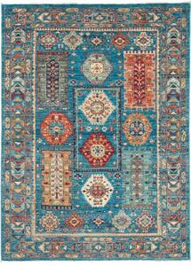Tappeto Floralia Geometrico Blu Rosso 122x166 Cm