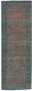 Tappeto Kairo Geometrico Blu Petrolio Corallo Corsia 82x240 Cm