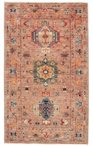 Tappeto Floralia Stilizzato Rosa Antico Blu Petrolio 79x135 Cm