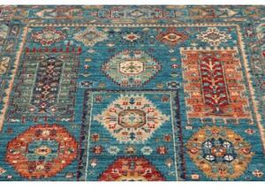 Tappeto Floralia Geometrico Blu Rosso 122x166 Cm