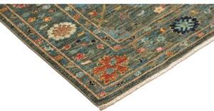 Tappeto Zigler Fine Stilizzato Verde Petrolio Rosso Ruggine Corsia 78x246 Cm