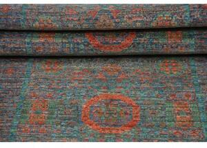 Tappeto Kairo Geometrico Blu Petrolio Corallo Corsia 82x240 Cm