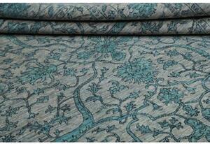 Tappeto Zigler Fine Floreale Grigio Chiaro Azzurro Petrolio 202x248 Cm