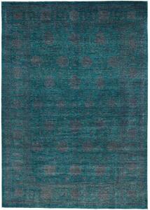 Tappeto Zigler Fine Floreale Verde Petrolio Antracite 244x349 Cm
